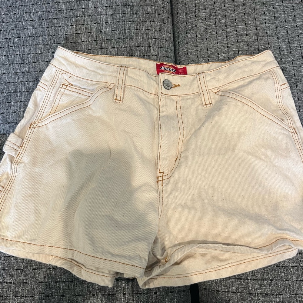 White Dickies denim shorts